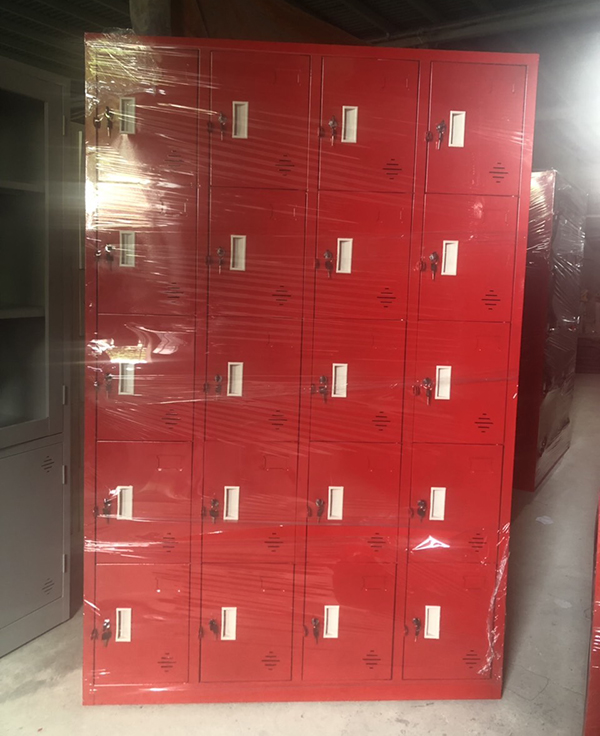 tủ locker 20 ngăn sơn màu theo yêu cầu