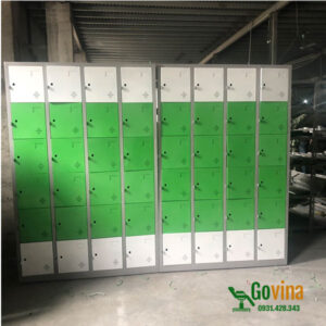 Tủ sắt 24 ngăn sơn hai màu trắng và xanh