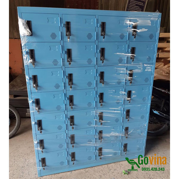 Tủ locker 28 ngăn màu xanh