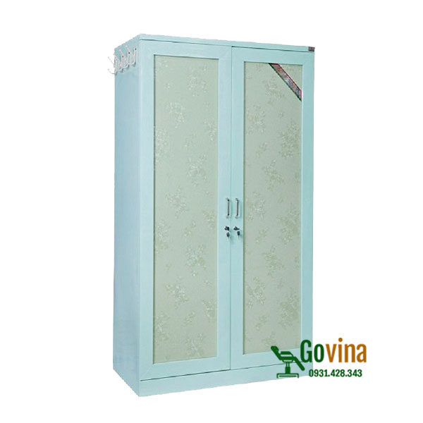 tủ sắt dựng quần áo 2 cánh màu xanh ngọc