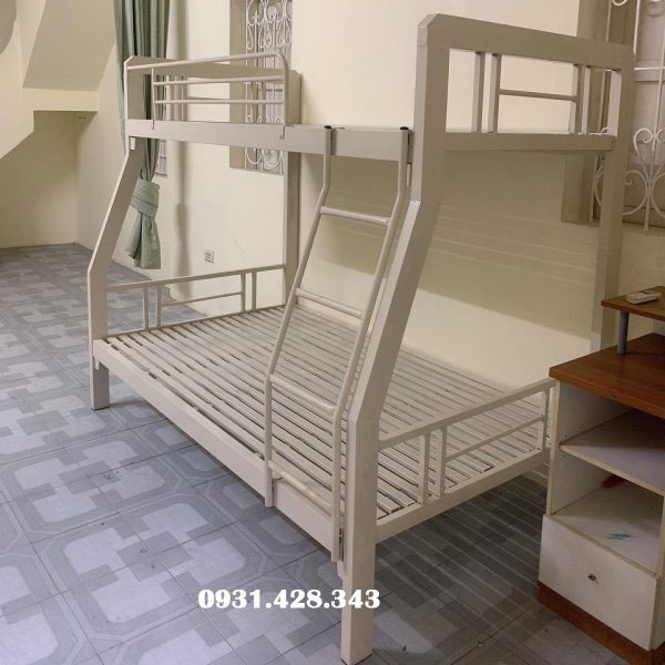 giường tầng lệch sắt hộp 1m2