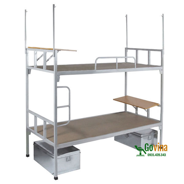 giường sắt 2 tầng có bàn học giá rẻ