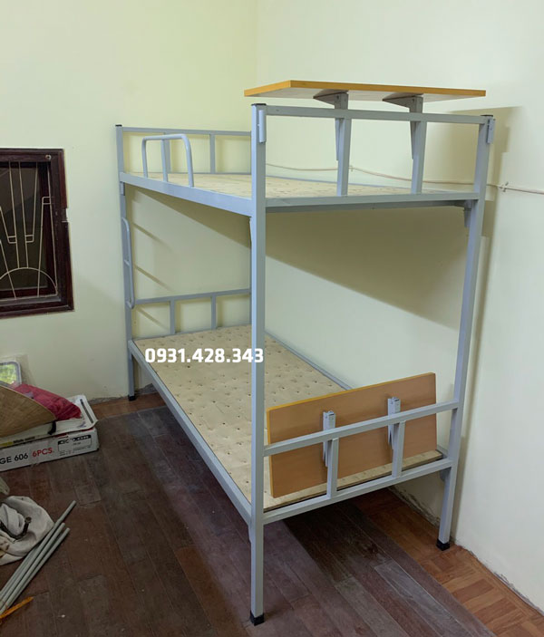 giường sắt 2 tầng có bàn học giá rẻ