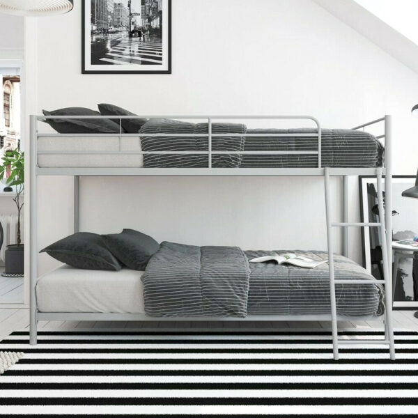 Giường Tầng Sắt Homestay Cầu Thang Rời Màu Ghi